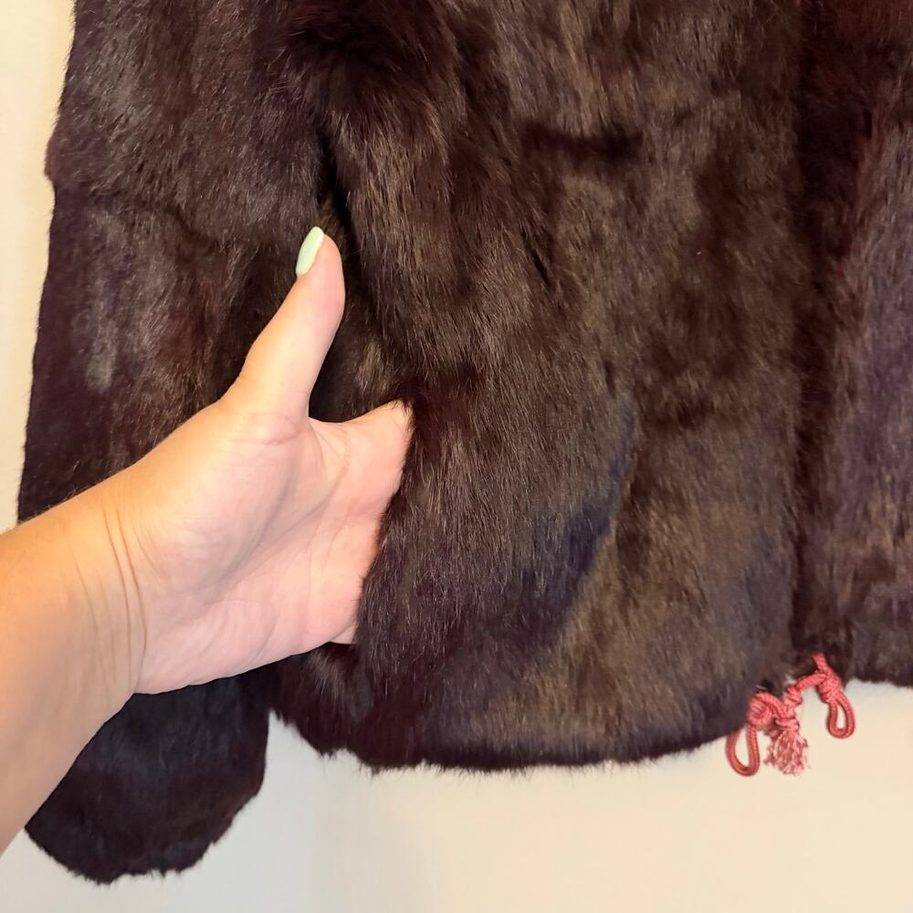 Faux Fur Womens Jacket Medium Deep Purple Coat Winter Outdoor Warm Cozy Lined - Picture 7 of 7